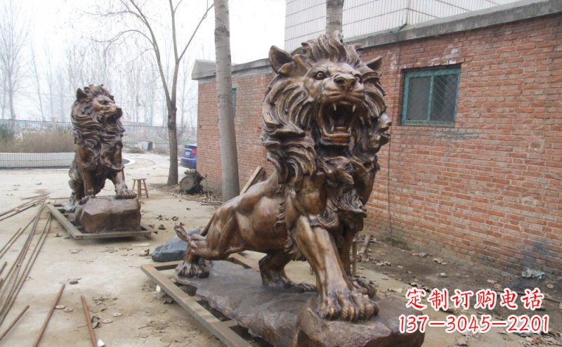 宜宾狮子企业动物铜雕