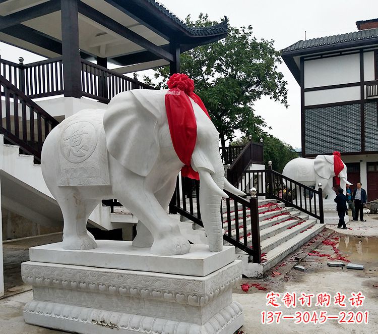 宜宾石雕大象 观音栏杆