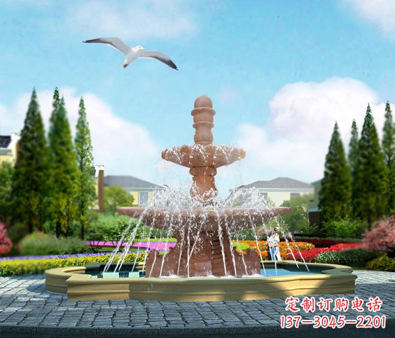 宜宾石雕流水招财喷泉雕塑,让你迎接财运来临