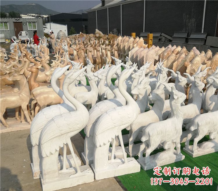 宜宾石雕仙鹤雕塑