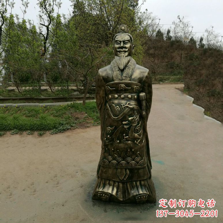 宜宾始皇嬴政玻璃钢仿铜雕塑