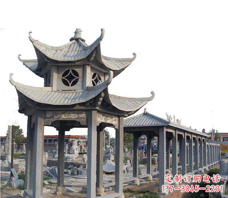 宜宾双层仿古凉亭石雕