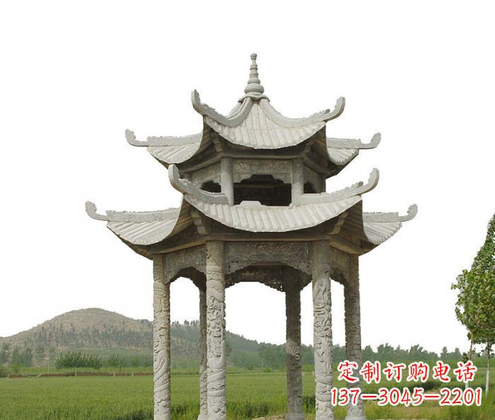 宜宾双层仿古石雕凉亭