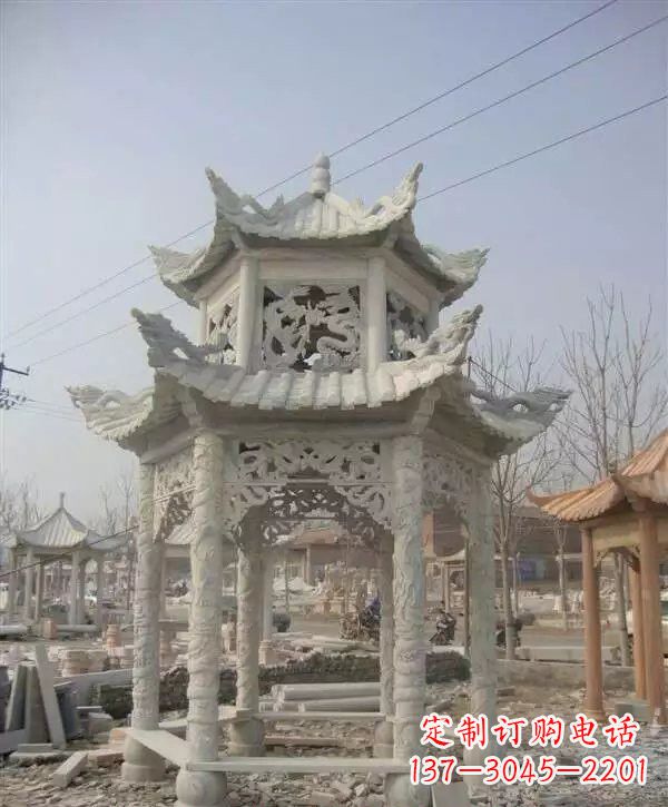 宜宾双层凉亭石雕