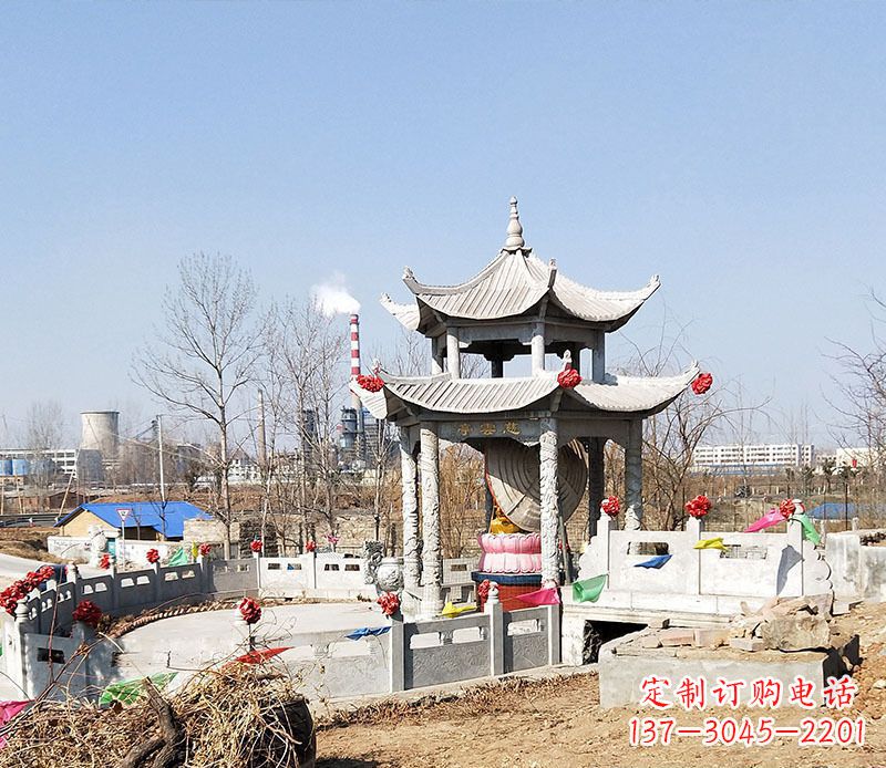 宜宾双层石凉亭石雕 (2)