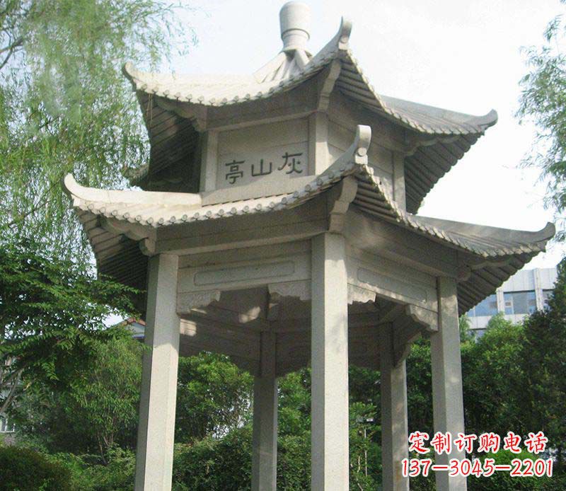 宜宾双层石凉亭石雕