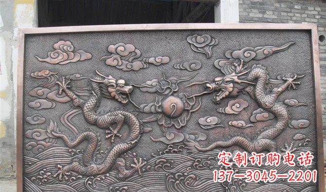 宜宾双龙戏珠铸铜壁画铜浮雕