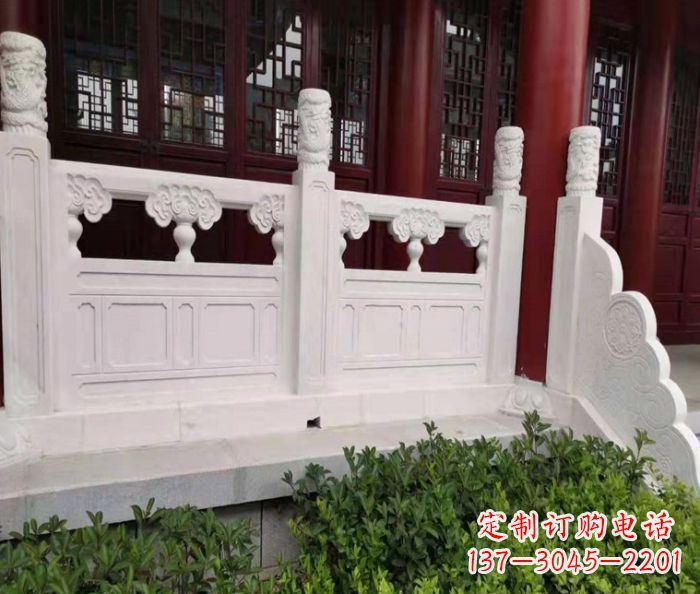 宜宾寺庙景观汉白玉石浮雕栏板 (3)