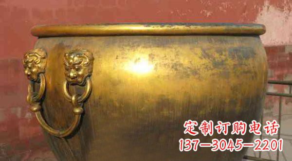 宜宾寺庙水缸铜雕 (2)