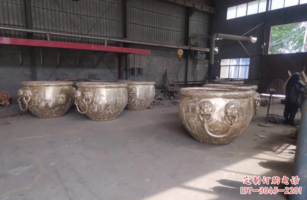 宜宾寺庙水缸铜雕塑