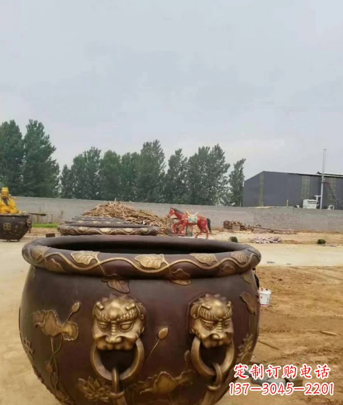 宜宾寺庙水缸铜雕 (4)