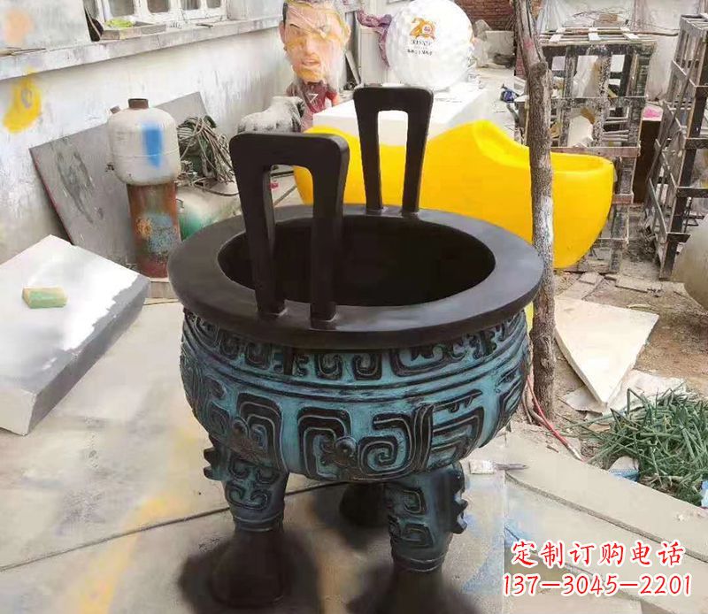 宜宾寺庙圆型铜雕香炉