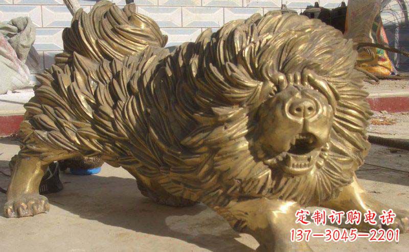 宜宾松狮犬动物铜雕