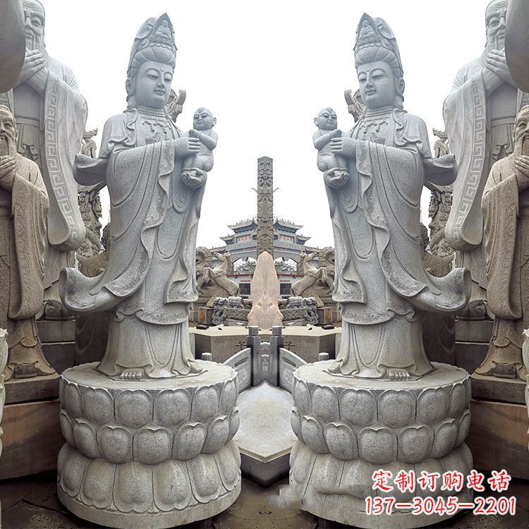 宜宾送子观音青石雕塑