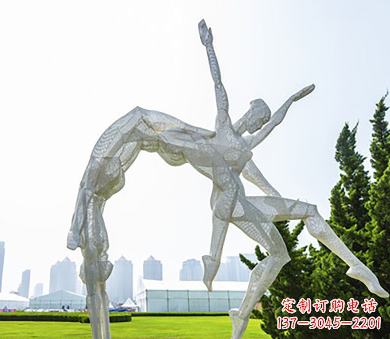 宜宾体操运动员不锈钢雕塑