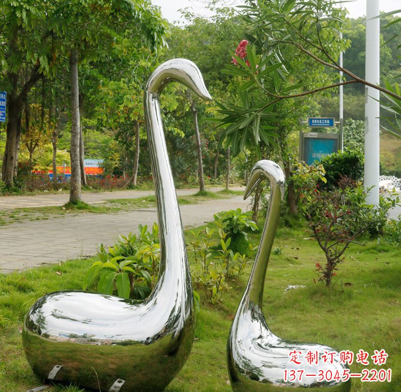 宜宾天鹅抽象不锈钢雕塑