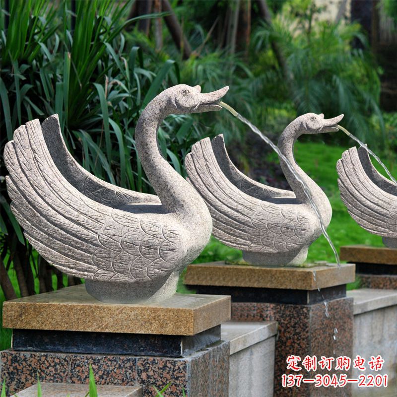 宜宾天鹅喷泉雕塑-园林水景动物雕塑摆件