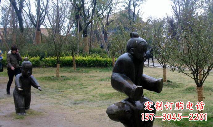 宜宾跳山羊公园人物铜雕
