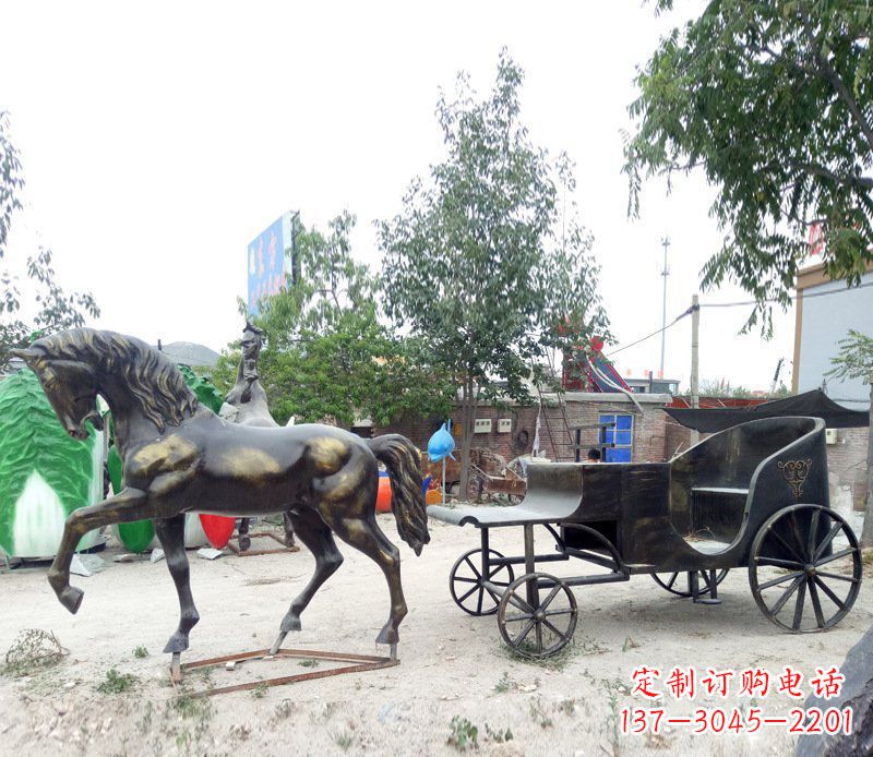 宜宾铜雕古代战马景观摆件