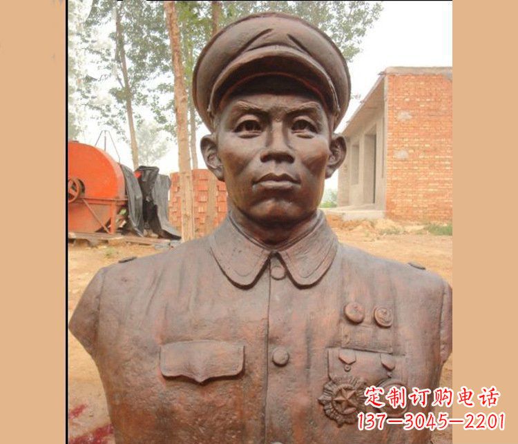 宜宾铜雕广场军人胸像雕塑