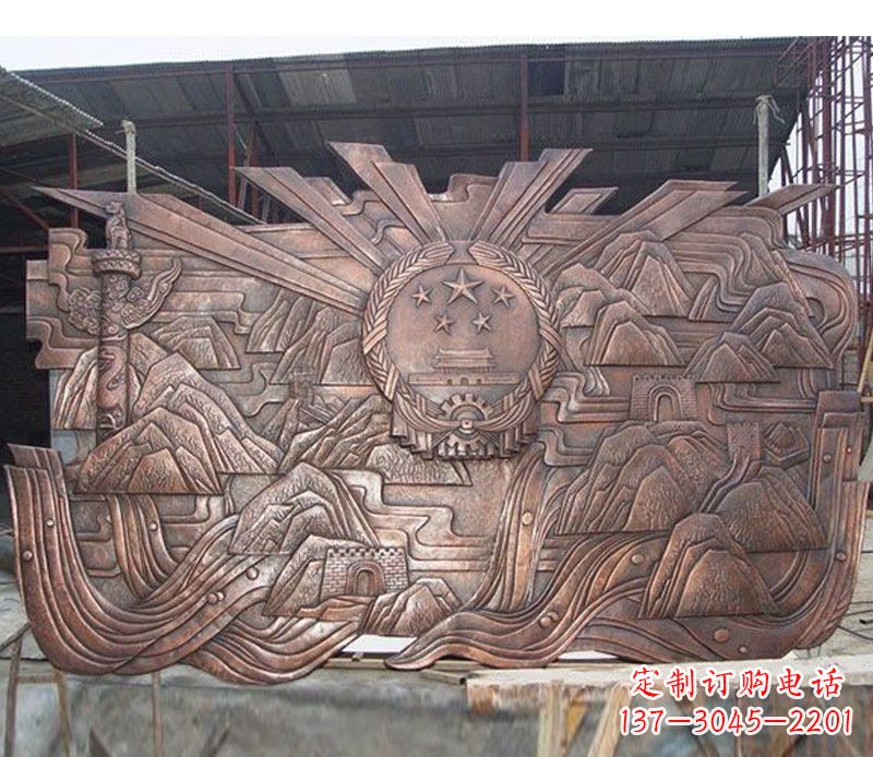 宜宾铜雕广场军人壁画雕塑摆件