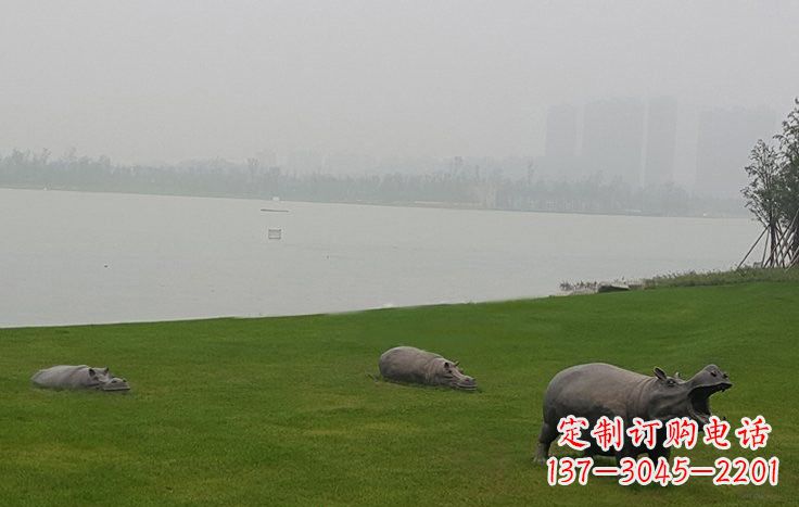 宜宾铜雕河马公园动物雕塑