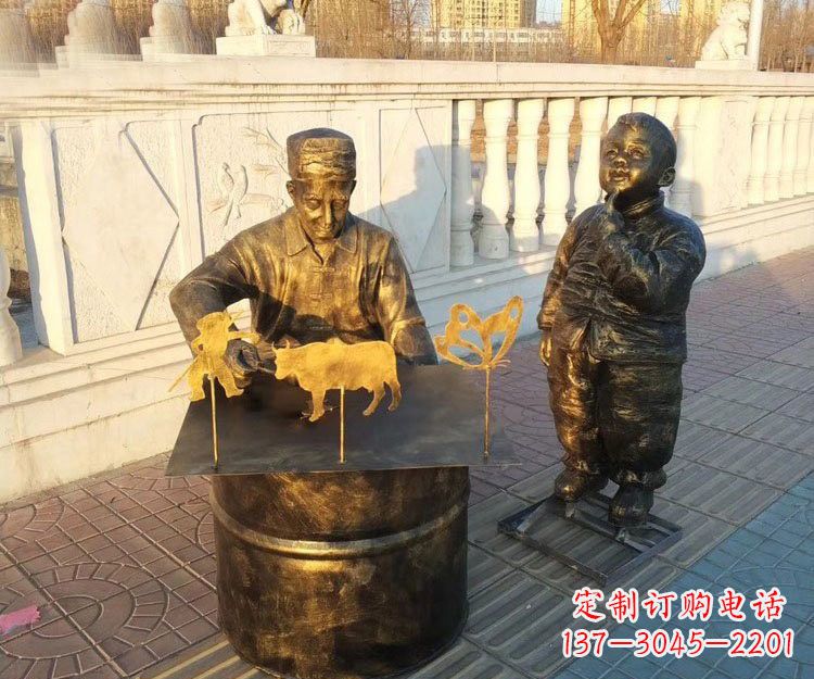 宜宾铜雕画糖人的人物