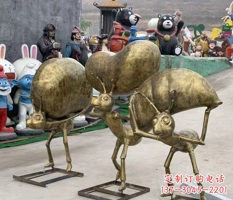 宜宾铜雕蚂蚁搬家雕塑