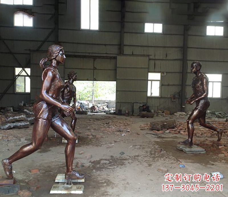 宜宾铜雕跑步女生