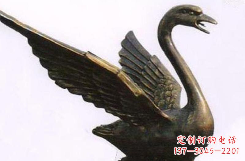 宜宾铜雕喷水天鹅公园动物雕塑