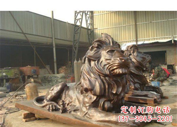宜宾铜雕狮子公司门口雕塑