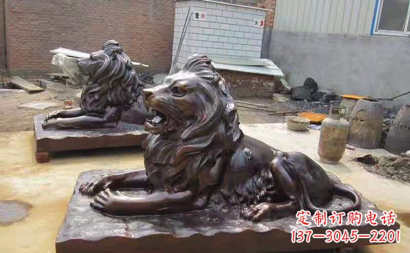 宜宾铜雕狮子户外摆件镇宅动物雕塑