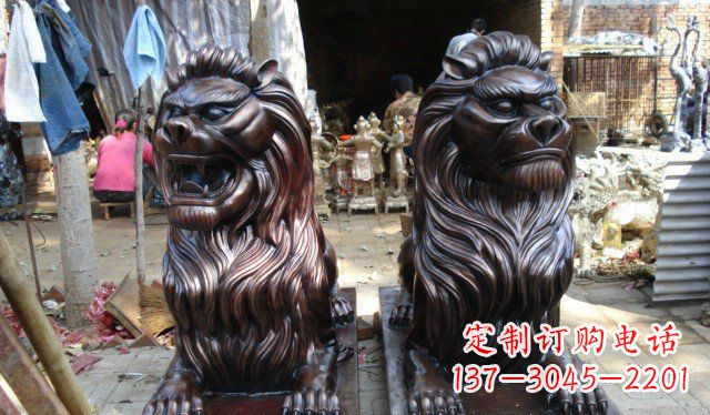 宜宾铜雕狮子公司门口雕塑 (2)