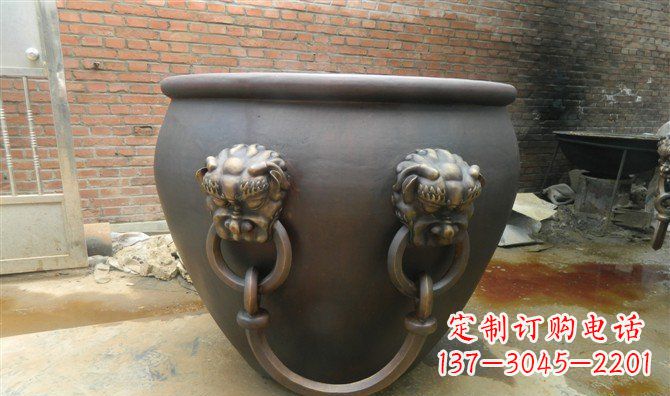 宜宾铜雕水缸寺庙景观雕塑_2