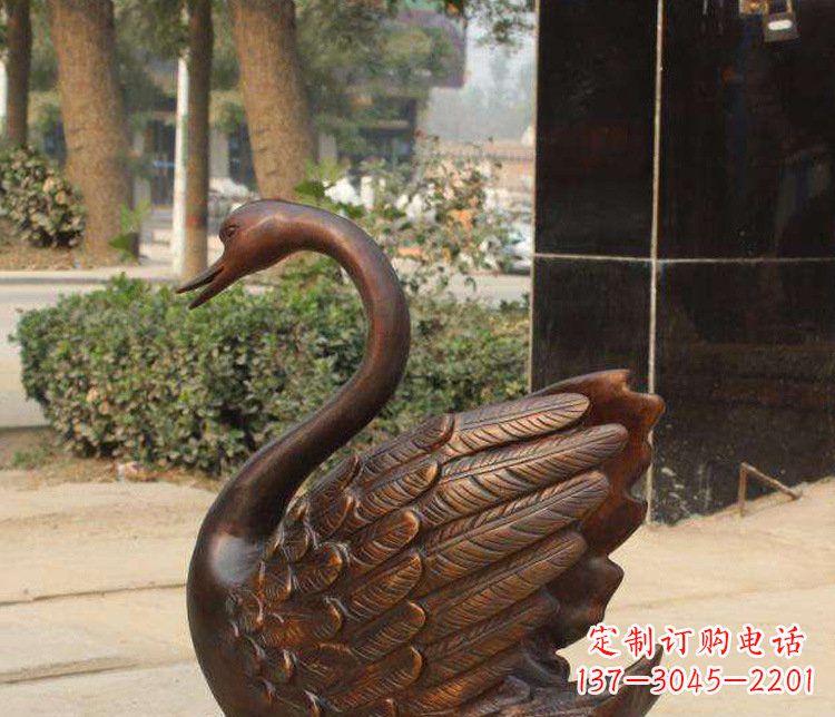 宜宾铜雕水景天鹅动物雕塑