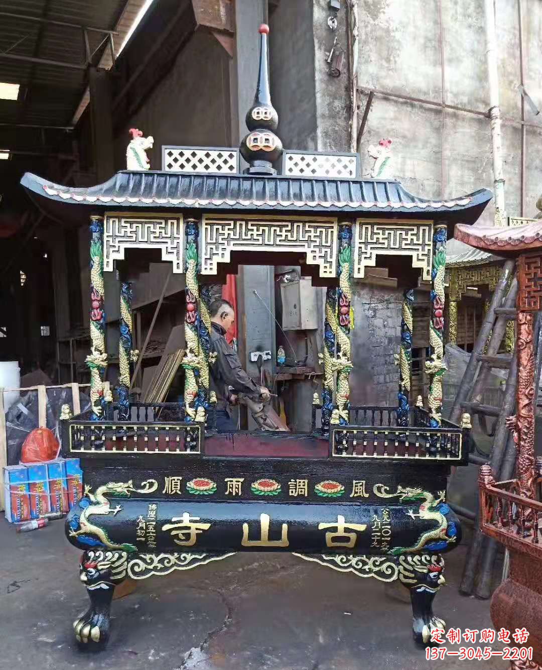 宜宾铜雕香炉寺庙景观雕塑