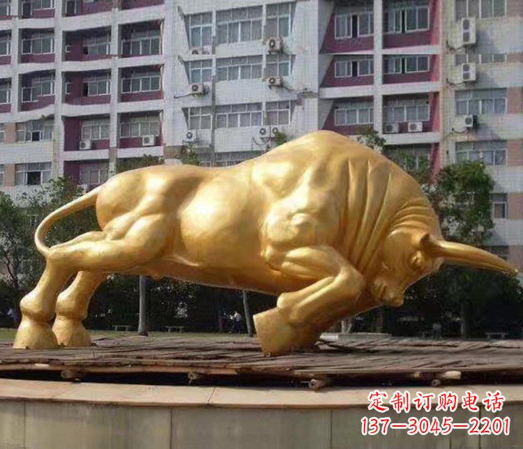 宜宾铜雕小区动物牛摆件 (3)