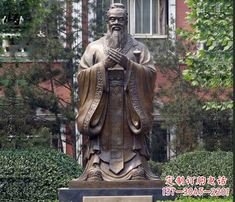 宜宾铜雕学校孔子圣人雕塑摆件 (2)