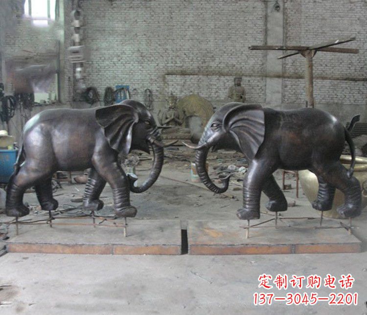 宜宾铜雕园林动物大象雕塑 (2)