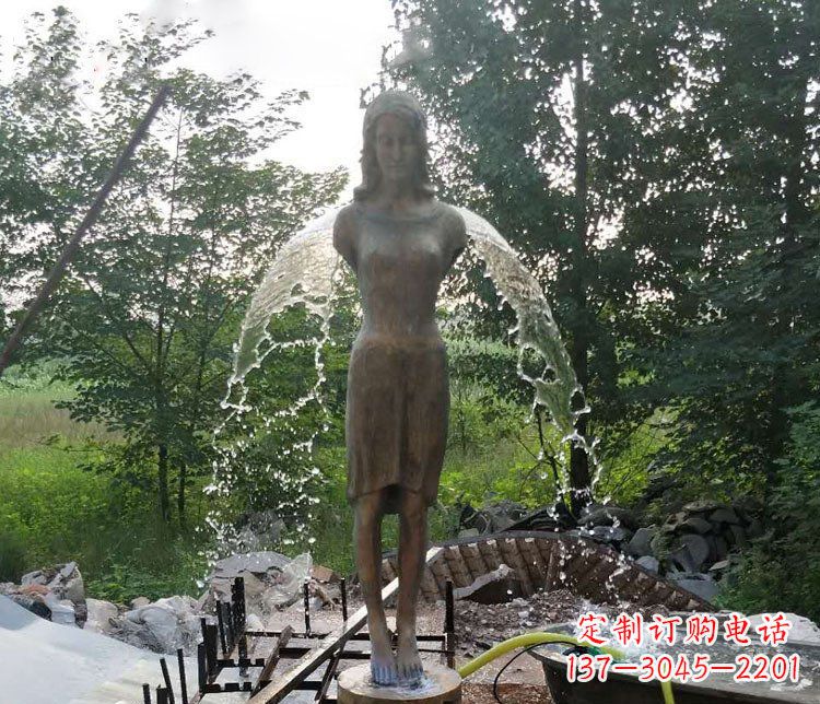 宜宾铜雕园林天使雕塑摆件