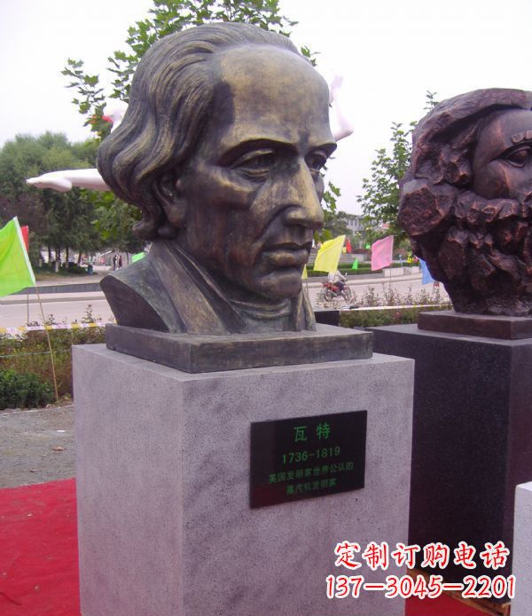 宜宾瓦特胸像名人铜雕 (2)