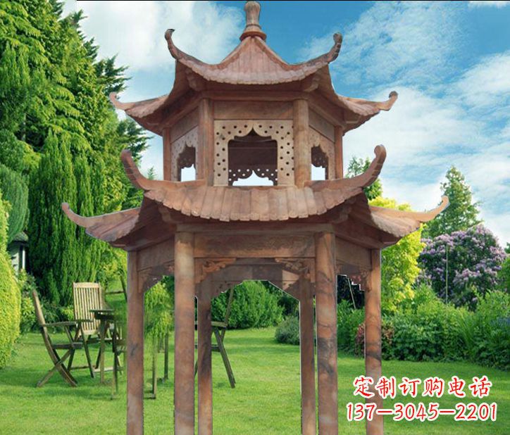 宜宾晚霞红公园建筑凉亭