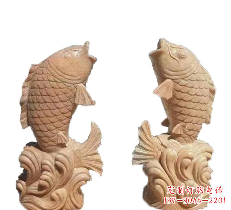 宜宾晚霞红公园喷水鲤鱼石雕