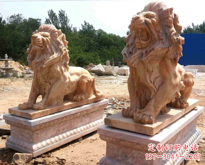 宜宾晚霞红欧式狮子雕塑222
