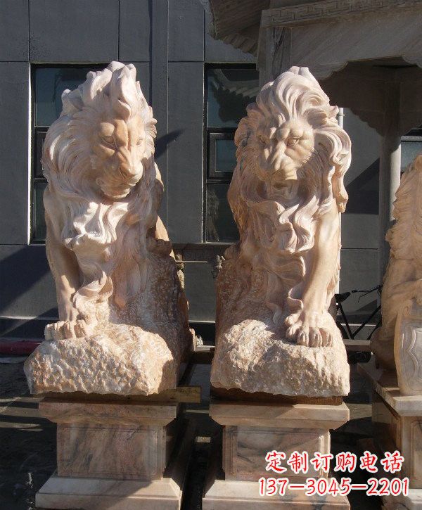宜宾晚霞红欧式狮子石雕