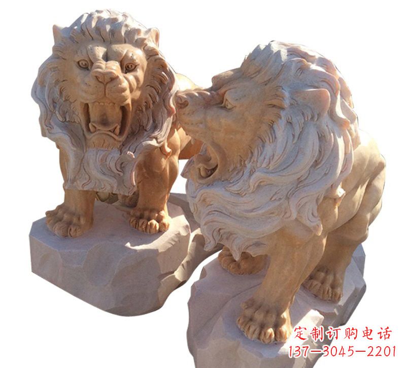 宜宾晚霞红欧式西洋狮子雕塑