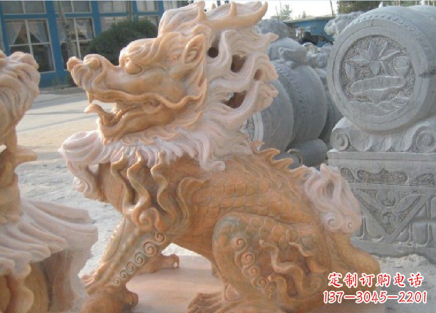宜宾晚霞红神兽麒麟雕塑