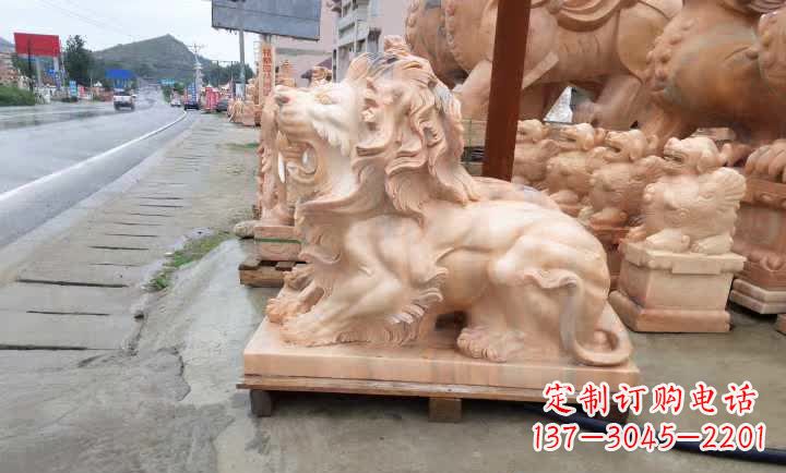 宜宾晚霞红狮子雕塑