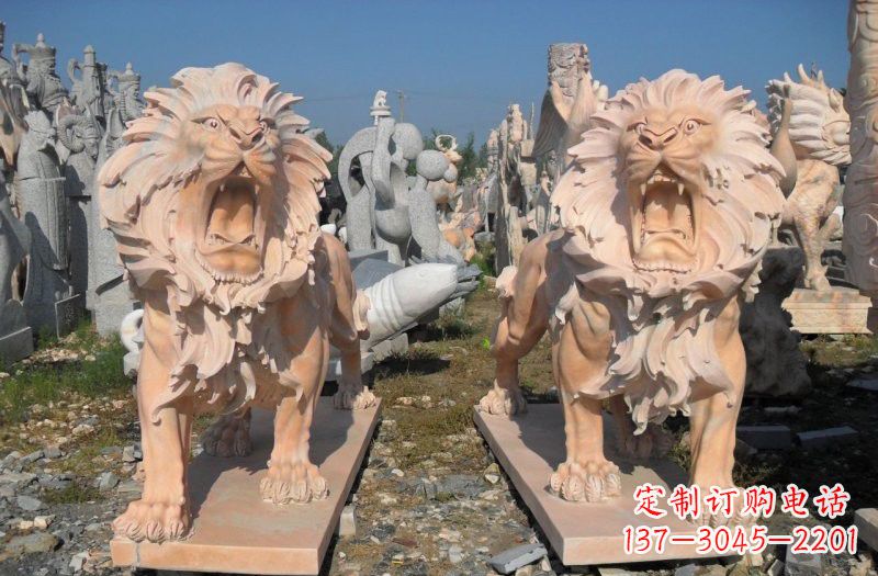 宜宾晚霞红西洋狮子雕塑