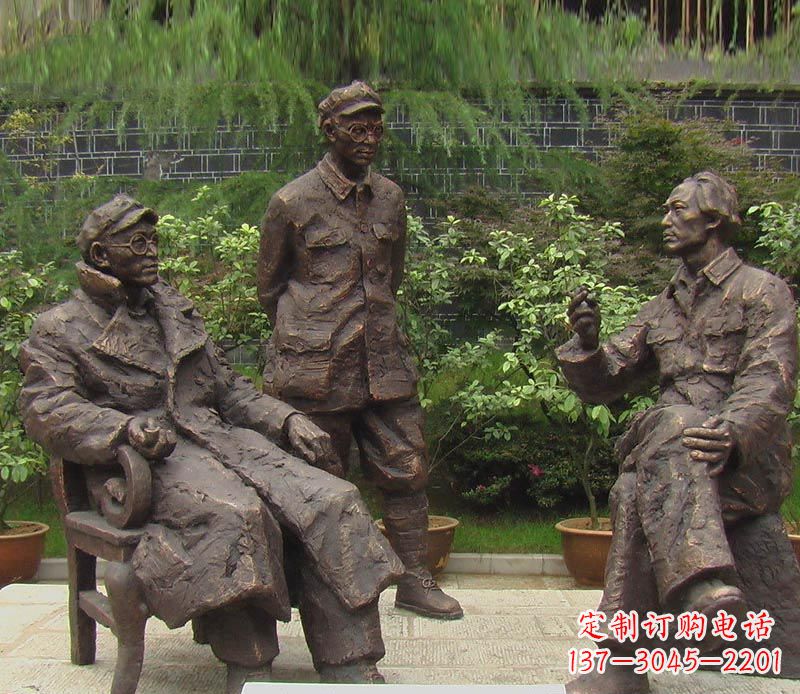 宜宾伟人毛泽东刘伯承铜雕